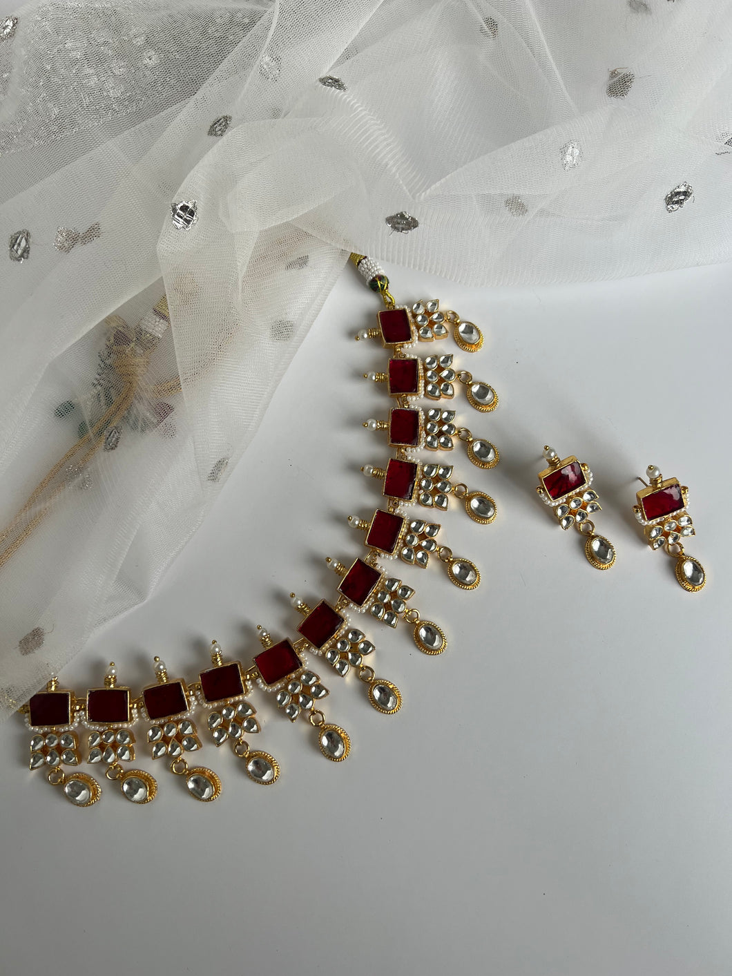 Ruby Kundan Set