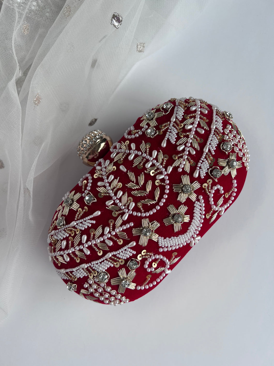 Red Pearl Clutch