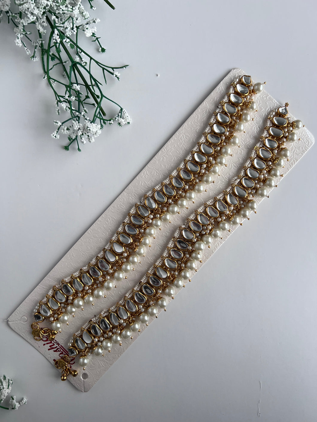 Kundan anklets