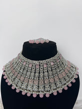 Load image into Gallery viewer, Silver &amp; Pink Bridal Set
