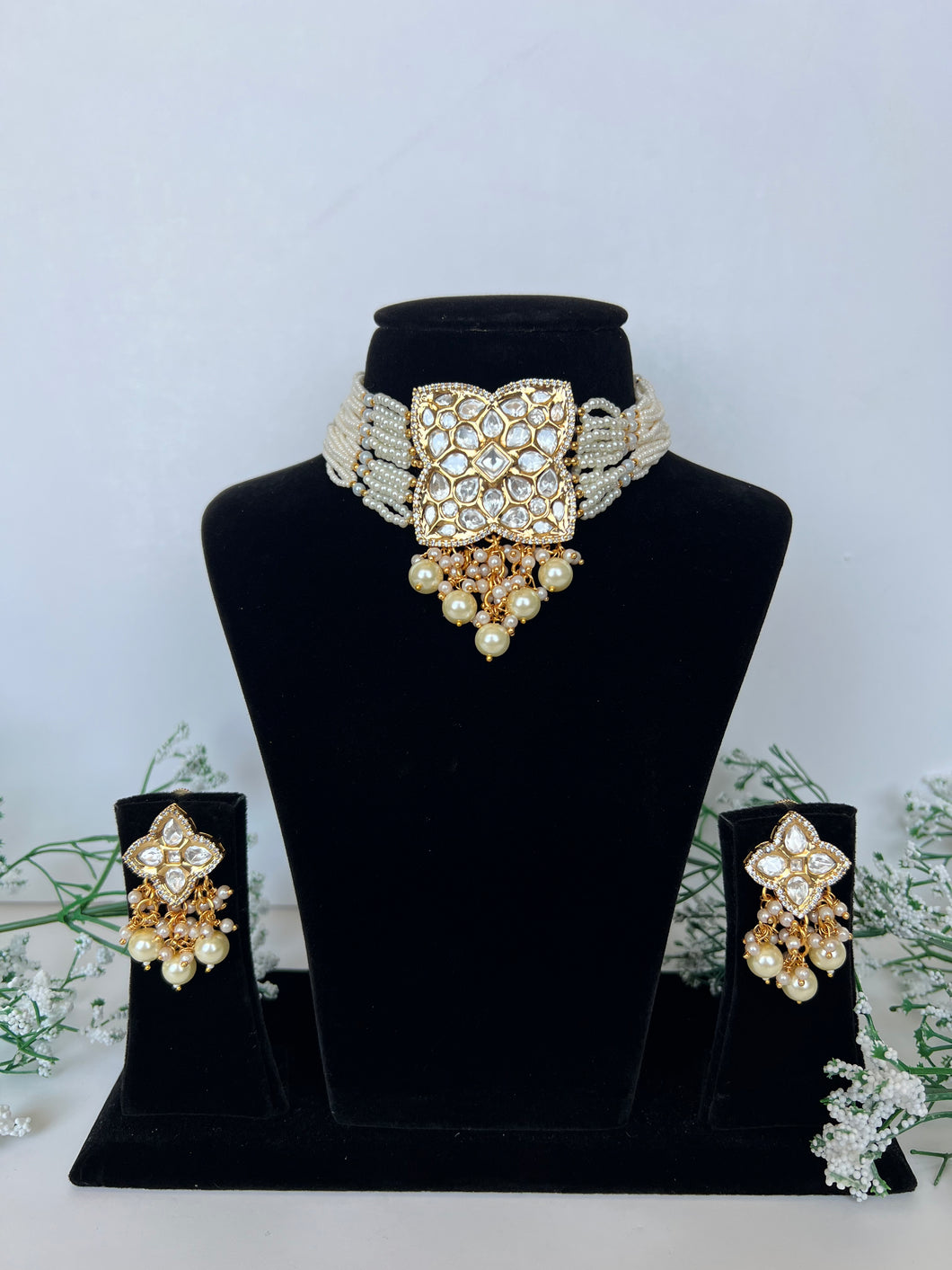 Floral Tiyani Kundan Set (3 colours)