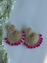 Load image into Gallery viewer, White Kundan Earrings (3 colours)
