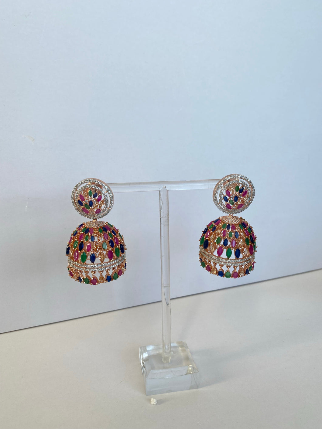 Multi American Diamond Jhumki